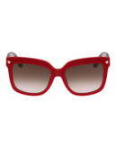Ferragamo Square Sunglasses SF676S - CORAL RED
