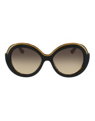 Ferragamo Round Sunglasses SF725S - BLACK HAVANA