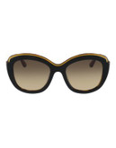 Ferragamo Round Sunglasses SF726S - BLACK HAVANA