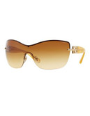 Versace Crystal Treasure Greca Shield Sunglasses - GOLD YELLOW