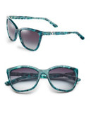 Dolce & Gabbana 56mm Square Sunglasses - GREEN MARBLE