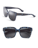 Dolce & Gabbana 57mm Oversize Wayfarer Sunglasses - LEOPARD BLUE