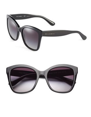 Dolce & Gabbana 54mm Oversized Square Sunglasses - BLACK
