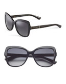Dolce & Gabbana 57mm Butterfly Sunglasses - BLACK