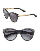 Dolce & Gabbana Sicilian Taste 53mm Cat-Eye Sunglasses - BLACK