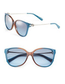 Michael Kors Marrakesh 57mm Cats-Eye Sunglasses - BROWN/BLUE OMBRE