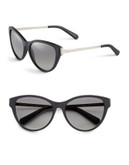 Michael Kors 57mm Plastic Cats-Eye Sunglasses - BLACK SOFT TOUCH