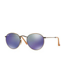 Ray-Ban John Lennon Round Sunglasses-BRONZE WITH BLUE MIRRORED LENSES (167/68) - BRONZE WITH BLUE MIRRORED LENSES (167/68) - XXX-SMALL
