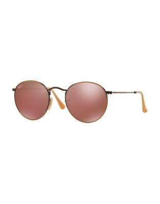 Ray-Ban John Lennon Round Sunglasses-BRONZE WITH RED MIRRORED LENSES (167/2K) - BRONZE WITH RED MIRRORED LENSES (167/2K) - XXX-SMALL