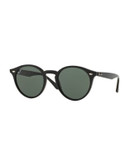 Ray-Ban Full Round Acetate Sunglasses - BLACK (601/71) - 49 MM