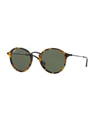 Ray-Ban Round Combo Sunglasses - SPOTTED BLACK HAVANA (1157) - 49 MM