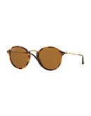 Ray-Ban Round Combo Sunglasses - SPOTTED BROWN HAVANA (1160) - 49 MM
