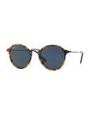 Ray-Ban Round Combo Sunglasses - SPOTTED BLUE HAVANA (1158R5) - 49 MM