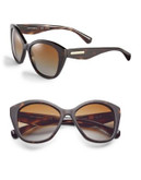 Dolce & Gabbana 55mm Matte Cat-Eye Sunglasses - HAVANA (POLARIZED)