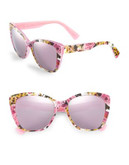 Dolce & Gabbana 55mm Cat-Eye Sunglasses - TOP BOUQUET ON PINK