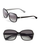 Diane Von Furstenberg 57mm Square Geo Print Sunglasses - BLACK