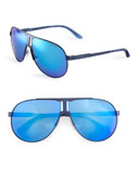Carrera Panama Mirror 64mm Sunglasses - MATTE BLUE