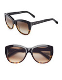 Bobbi Brown 54mm Grace Cat-Eye Sunglasses - BLACK TORTOISE FADE