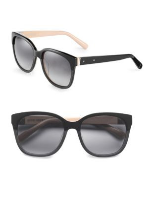 Bobbi Brown 56mm Gretta Two-Tone Square Sunglasses - BLACK NUDE