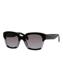 Marc By Marc Jacobs 51mm Clear Stripe Square Sunglasses - BLACK/GREY
