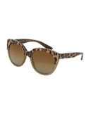 Dolce & Gabbana DNA 56mm Round Sunglasses - BROWN (POLARIZED)