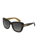 Dolce & Gabbana Streetwear 54mm Butterfly Sunglasses - BLACK (POLARIZED)