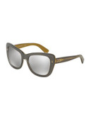 Dolce & Gabbana Streetwear 54mm Butterfly Sunglasses - SILVER