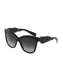 Dolce & Gabbana Catwalk 55mm Square Sunglasses - BLACK