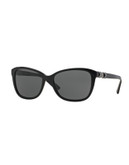 Versace Pop Chic 57mm Cat-Eye Sunglasses - BLACK