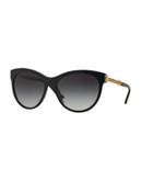 Versace Rock Icons 57mm Cat-Eye Sunglasses - BLACK