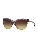 Versace Rock Icons 57mm Cat-Eye Sunglasses - PURPLE
