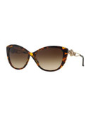 Versace Rock Icons 57mm Cat-Eye Sunglasses - TORTOISE