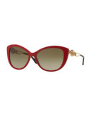 Versace Rock Icons 57mm Cat-Eye Sunglasses - RED