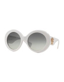 Versace Rock Icons 55mm Round Sunglasses - WHITE