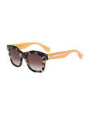 Fendi Square Plastic Sunglasses - BEIGE