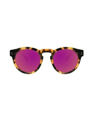 Illesteva Leonard Round Sunglasses - TORTOISE/PINK