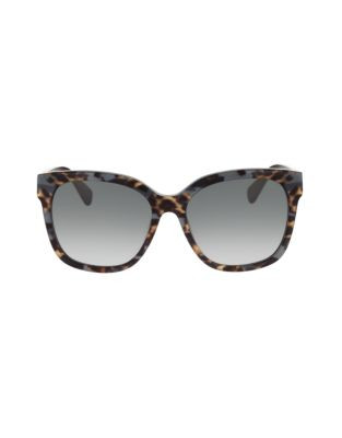 Diane Von Furstenberg Oversized Animal Print Sunglasses - BLACK ANIMAL