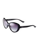 Calvin Klein Brushed Cat Eye Sunglasses - MATTE BLACK