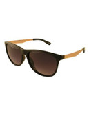 Jeanne Beker Dalia Wayfarer Sunglasses - BLACK/GOLD