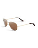 Calvin Klein 60mm R159S Aviator Sunglasses - GOLDEN