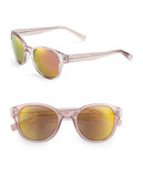 Calvin Klein 50mm R692S Wayfarer Sunglasses - BLUSH/ROSE GOLD MIRRORED LENSES