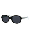 Fossil Square 3027P Sunglasses - BLACK/BLUE (POLARIZED)