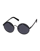 Le Specs Wild Child 52mm Round Sunglasses - BLACK