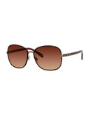 Fossil Tinted 60mm Square Sunglasses - ANTIQUE GOLD
