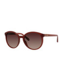 Fossil Tinted 56mm Round Sunglasses - DARK RED