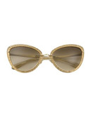 Kate Spade New York Cat Eye 57mm Sunglasses - BROWN