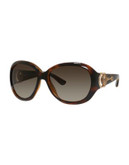 Gucci D-Ring 59mm Round Sunglasses - BROWN
