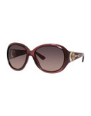 Gucci D-Ring 59mm Round Sunglasses - RED