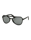 Prada Catwalk 58mm Pilot Sunglasses - BLACK GREY