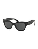 Prada Patterned 51mm Square Sunglasses - BLACK